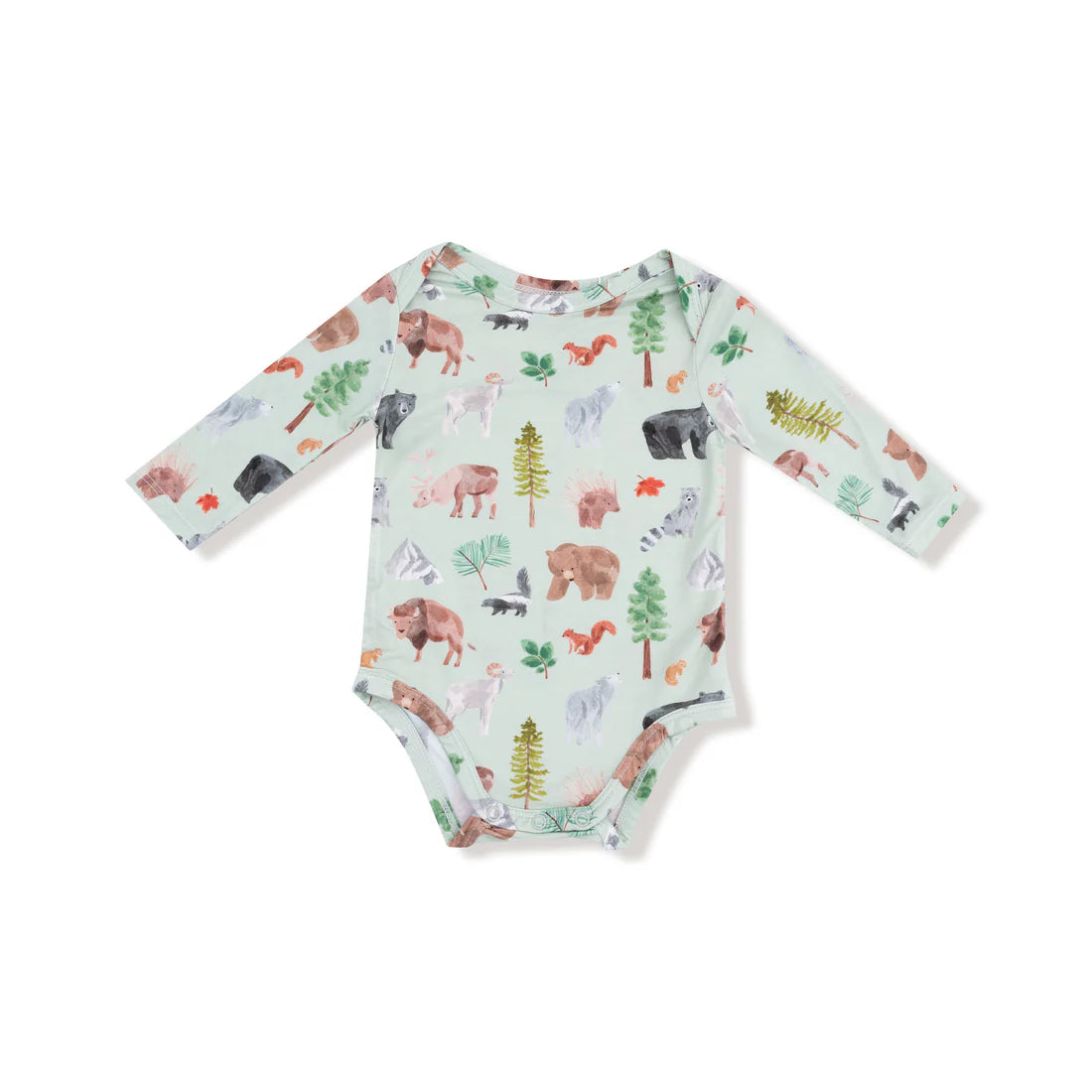 Long-Sleeve Bodysuit - American Woodland Animals