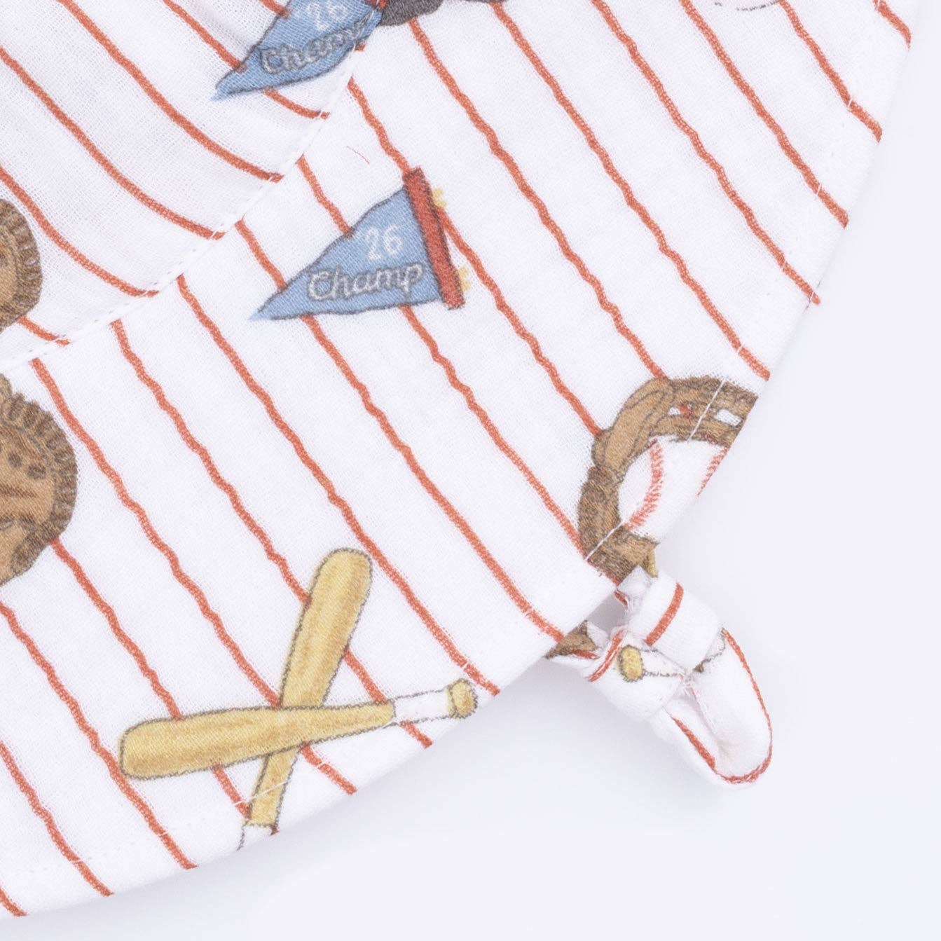 Wide Brim Sunhat - Vintage Baseball Stripe