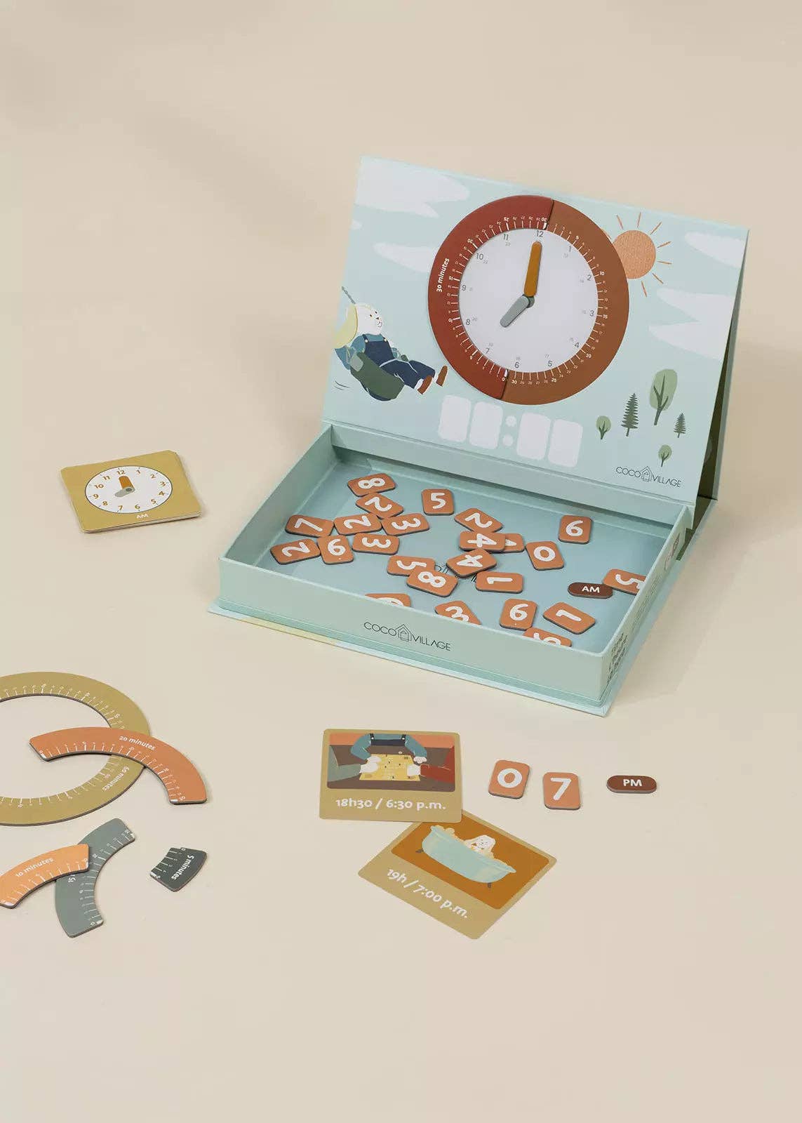 magnetic learning playset – time