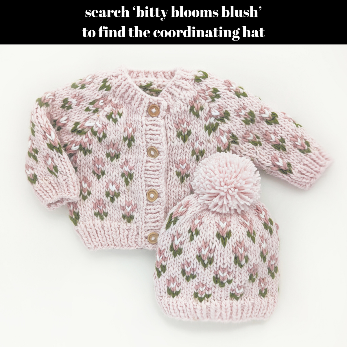 Knit Cardigan - Bitty Blooms Blush