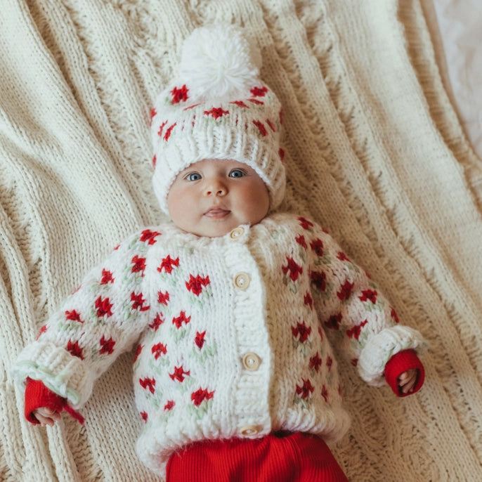 knit beanie - bitty blooms