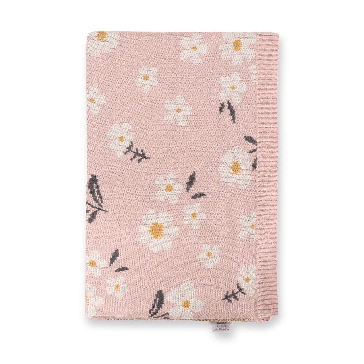 jacquard knitted baby blanket - daisy floral