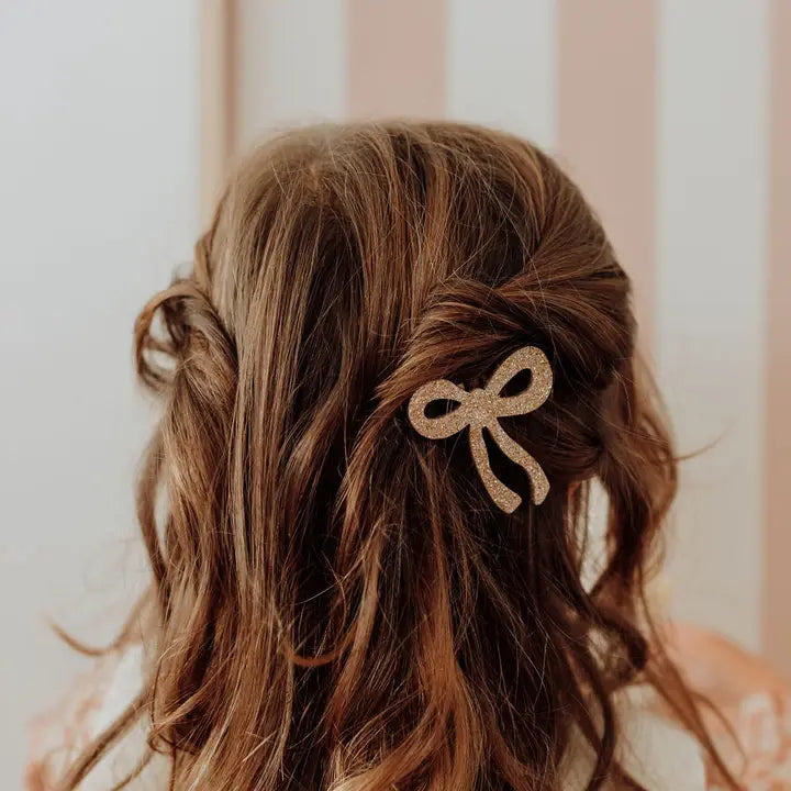 Hair Clip - Gold Bow