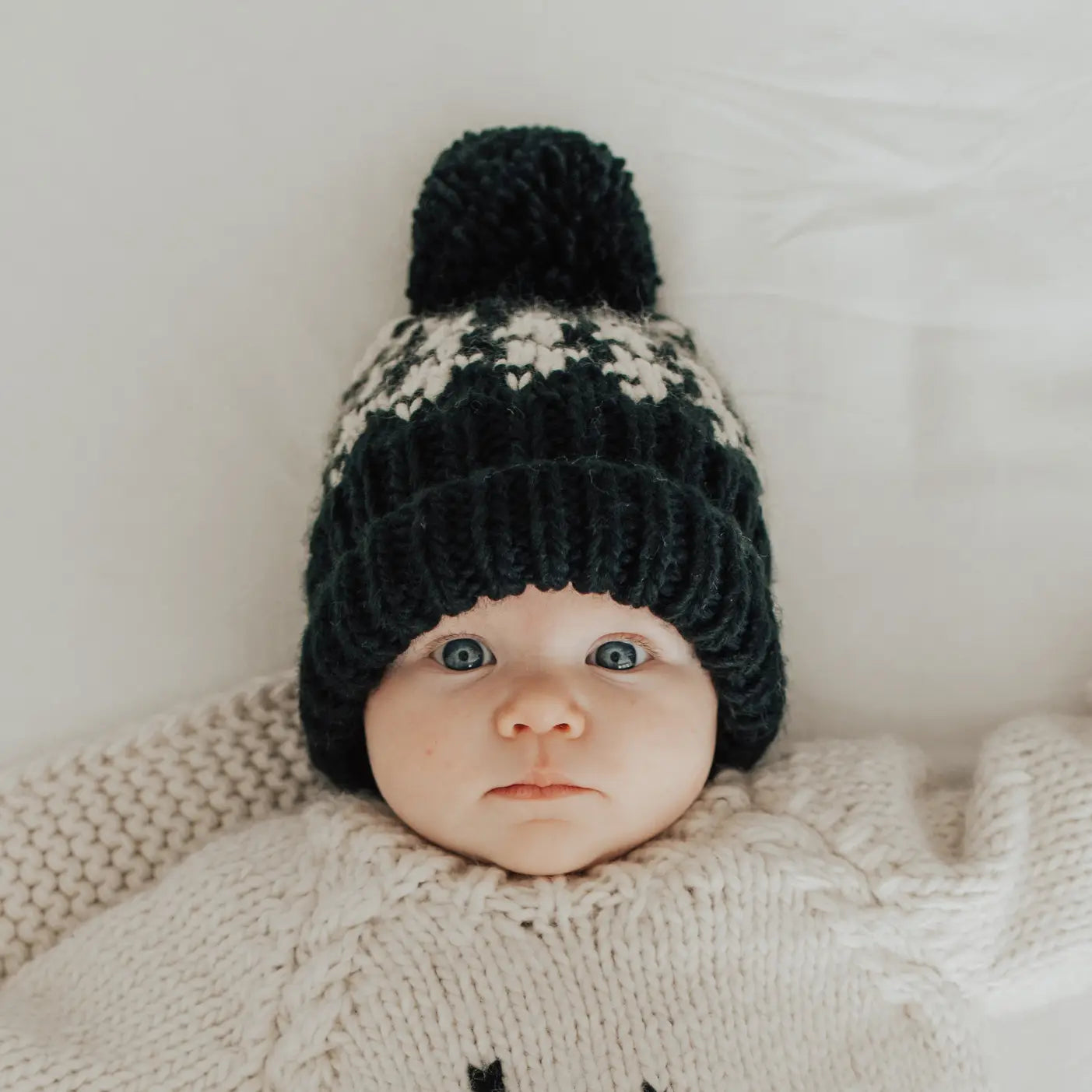 knit beanie - houndstooth