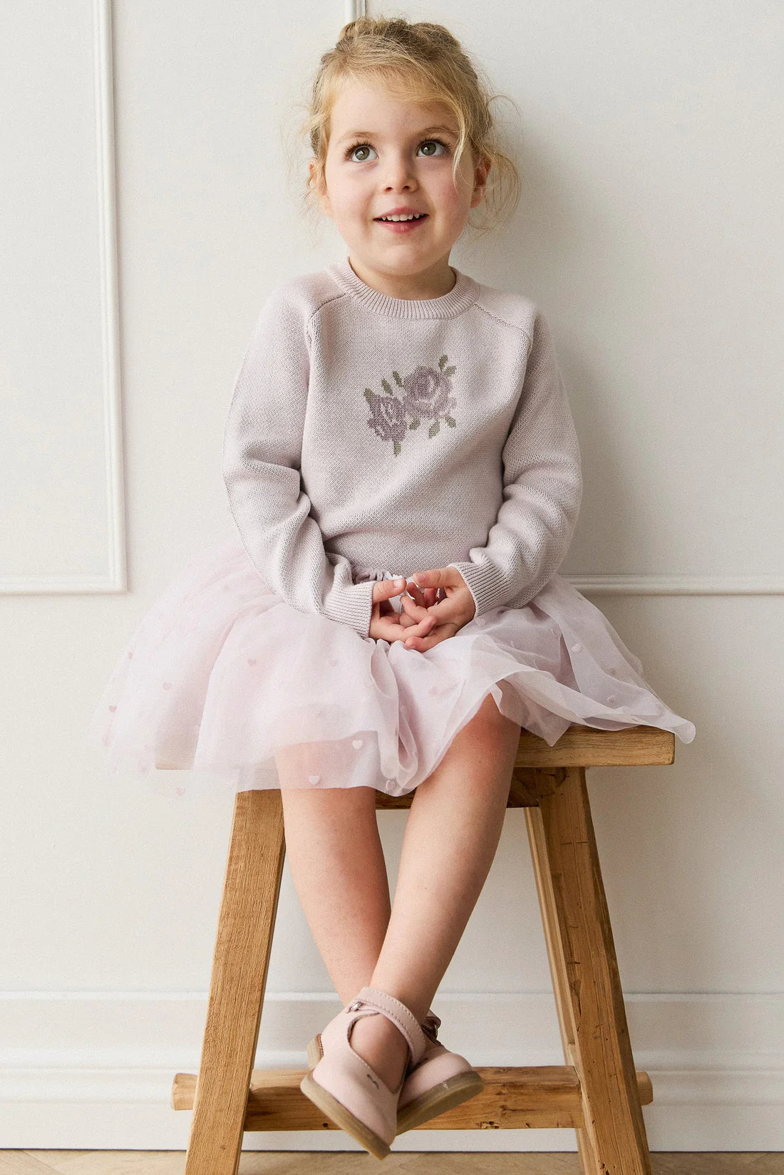 lottie skirt - petite heart flocking