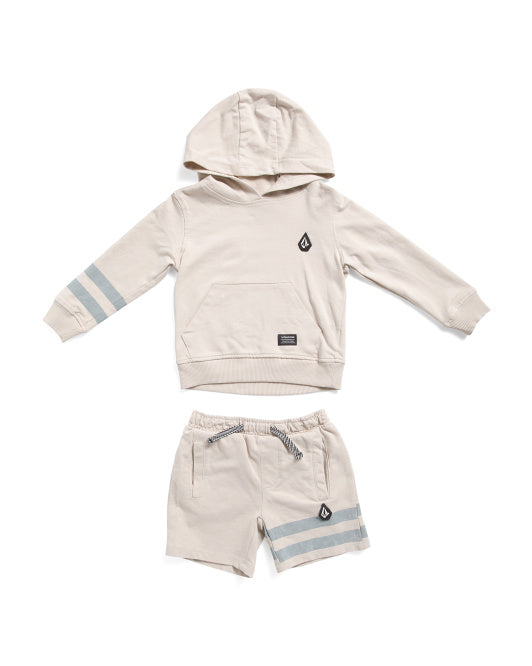 Hoodie + Shorts Set - Stone