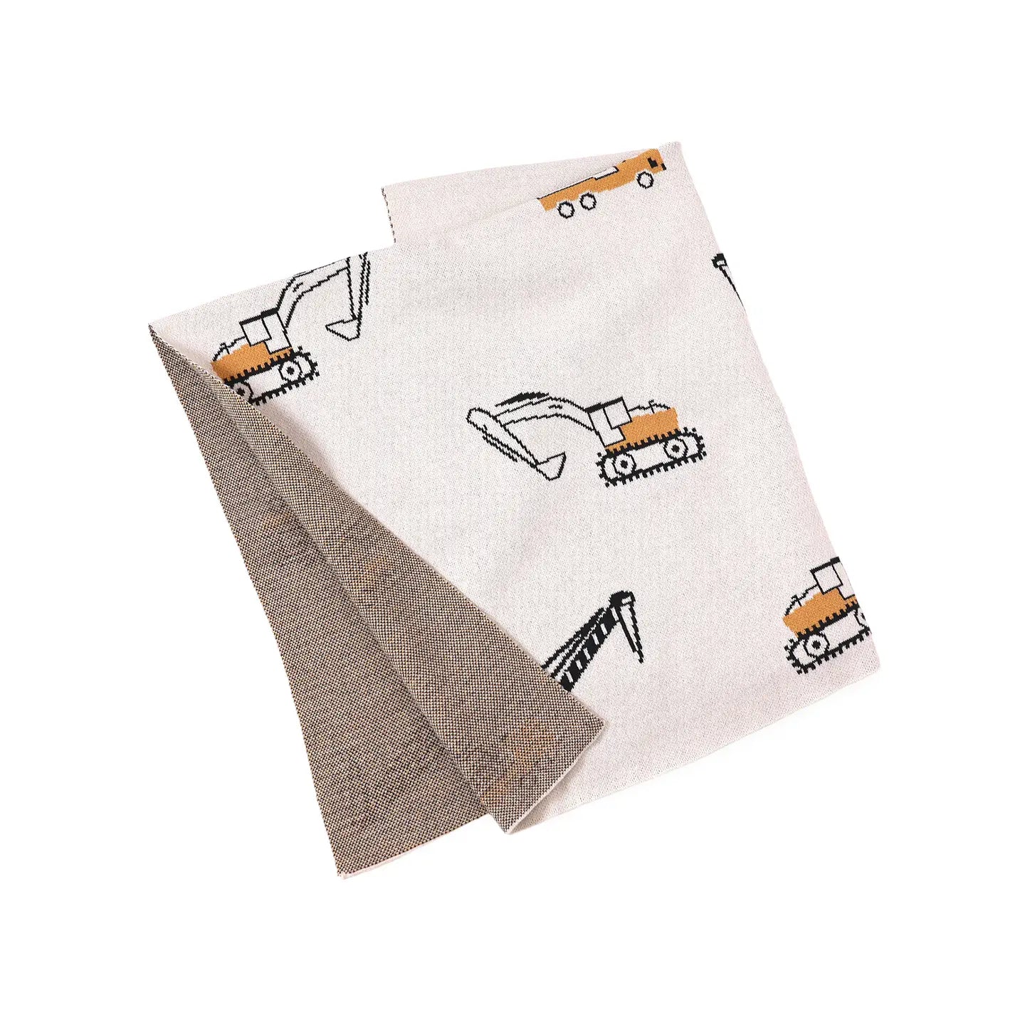 jacquard knitted baby blanket - trucks