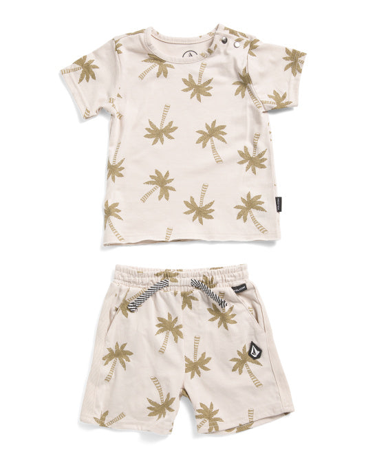 Tee + Shorts Set - Palm Tree