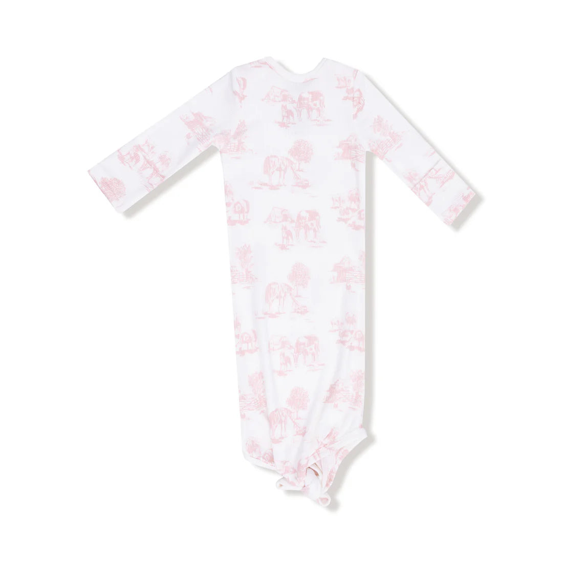 pink farm toile - knotted gown