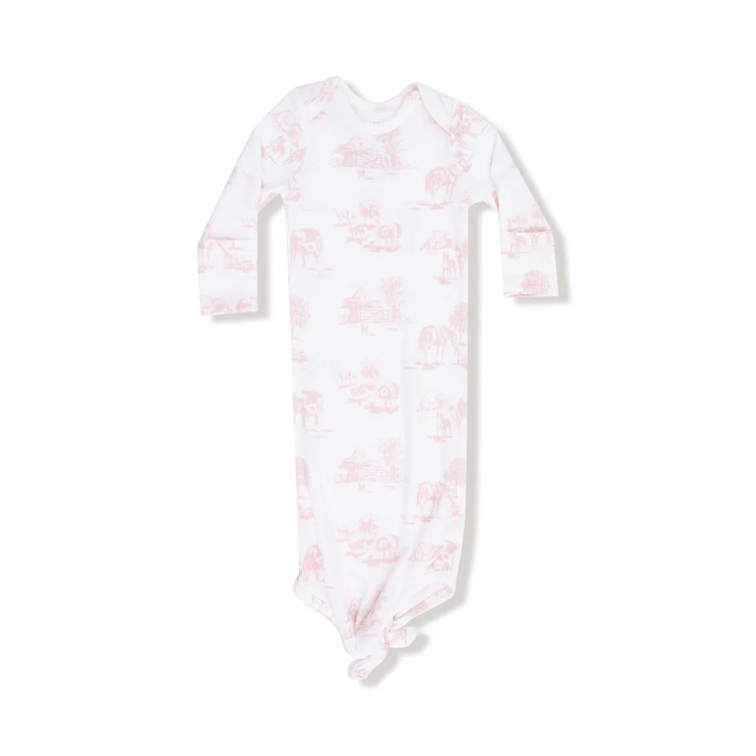 pink farm toile - knotted gown