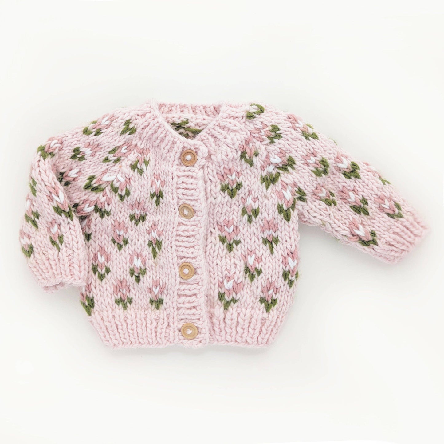 Knit Cardigan - Bitty Blooms Blush
