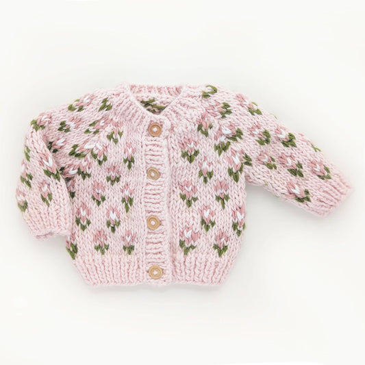 Knit Cardigan - Bitty Blooms Blush