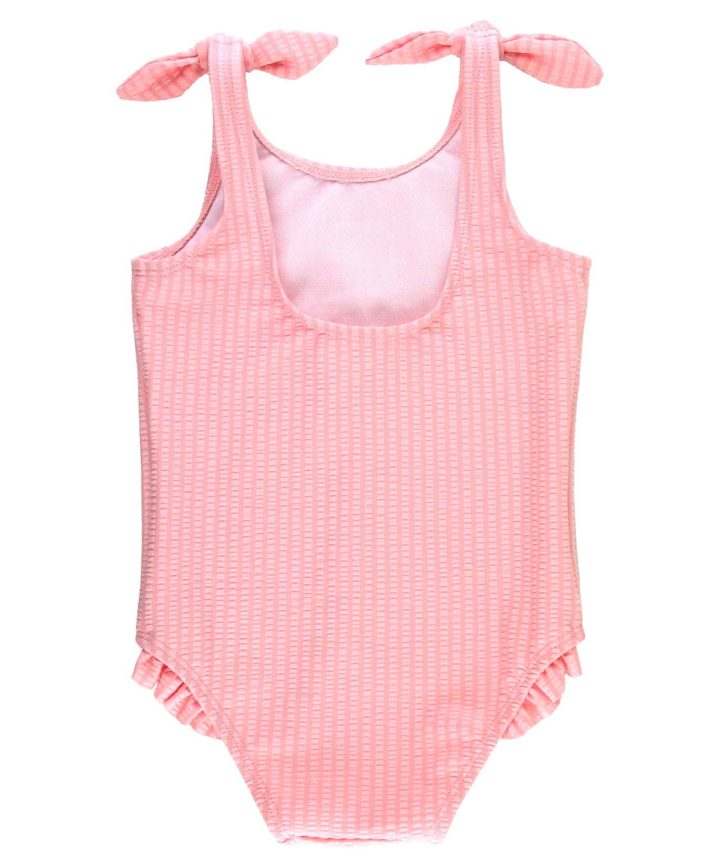 tie shoulder one piece swimsuit - pink