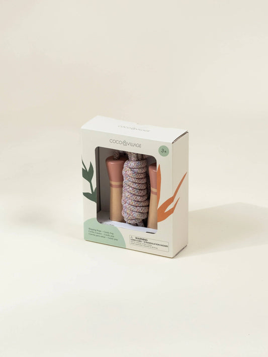 wooden handle skipping rope – candy pop