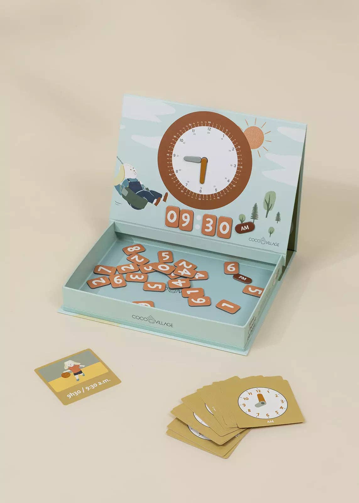 magnetic learning playset – time