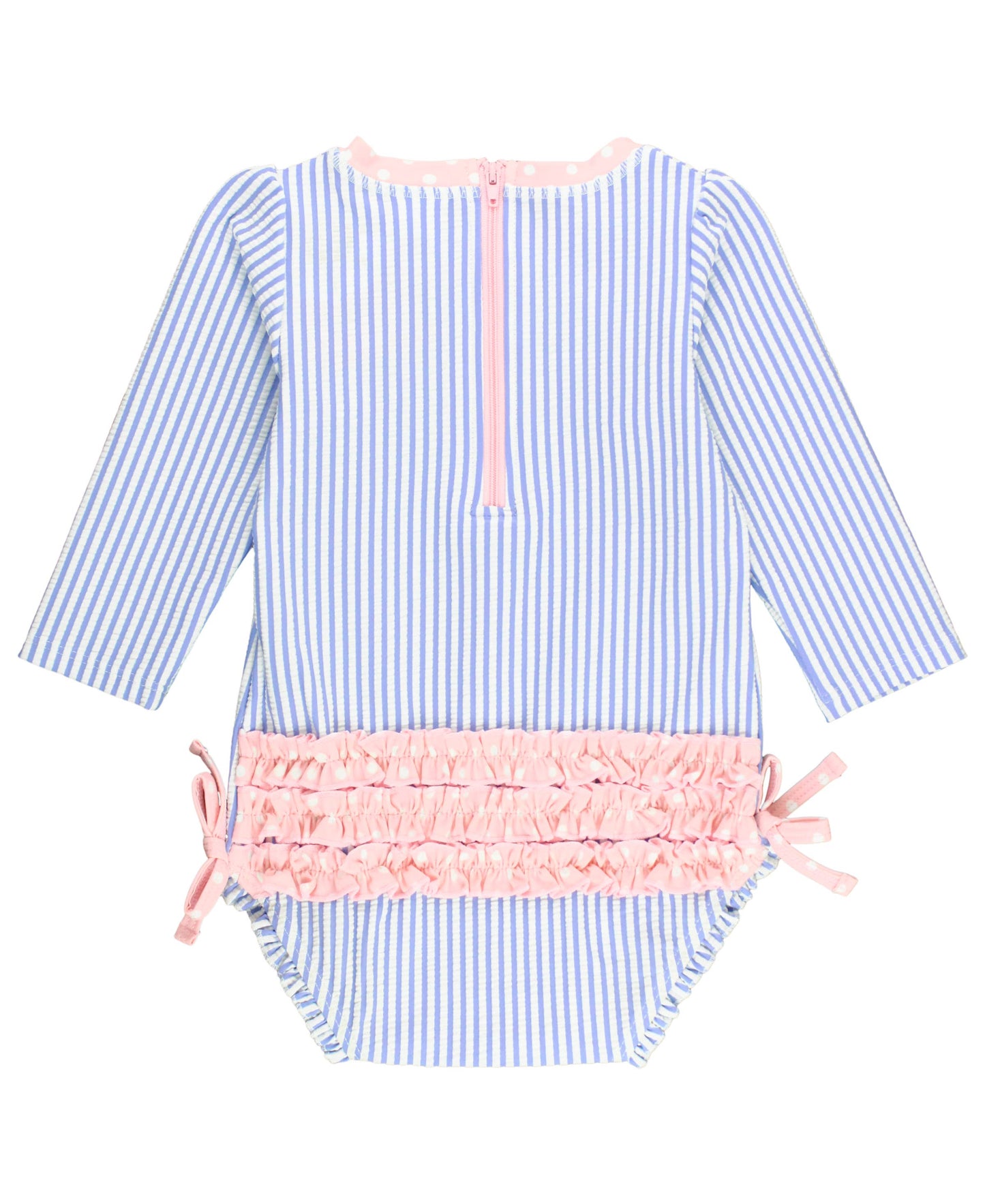 rufflebutts onepiece swimsuit - periwinkle seersucker