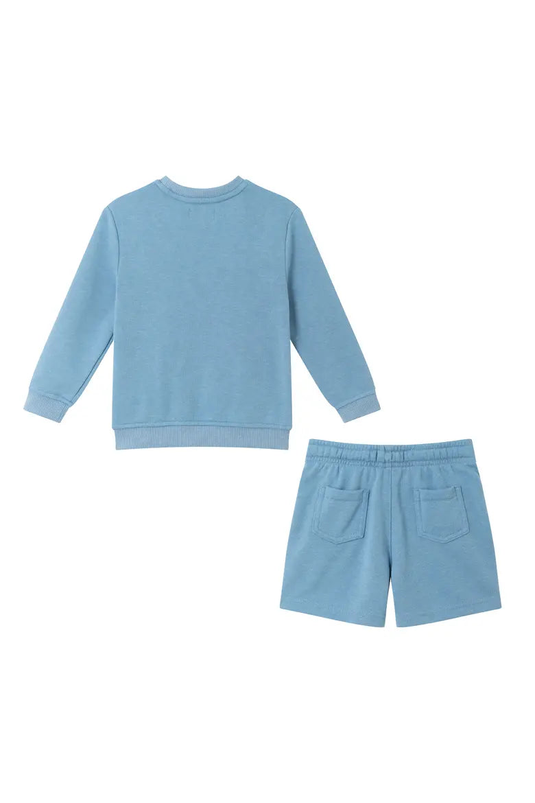 Sweatshirt + Shorts Set - Shark Patch