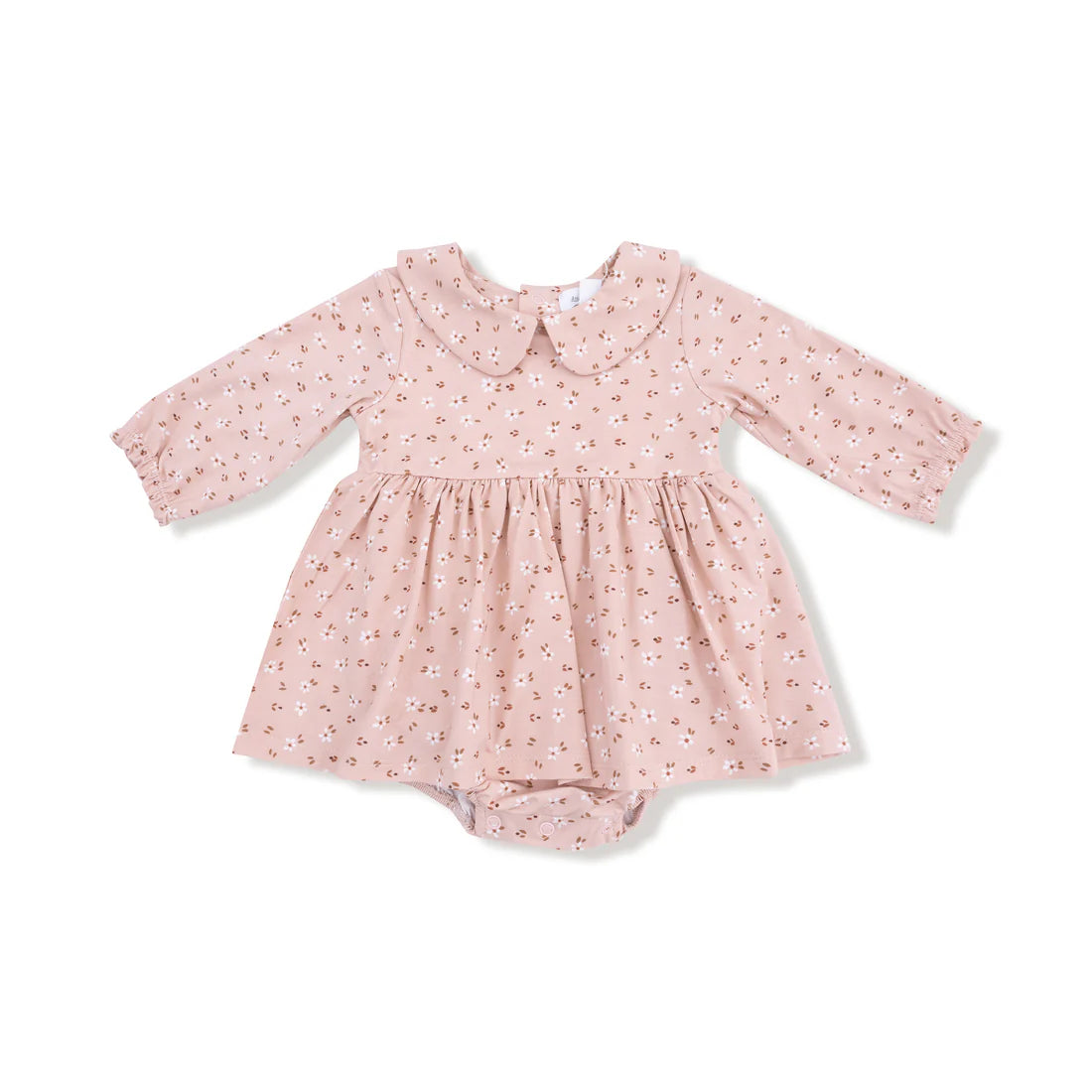 Peter Pan Collar Bubble with Skirt - Carrie Floral Pink