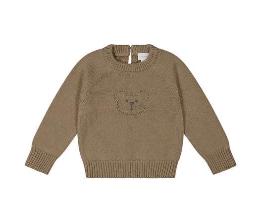 ethan bear jumper - woodsmoke