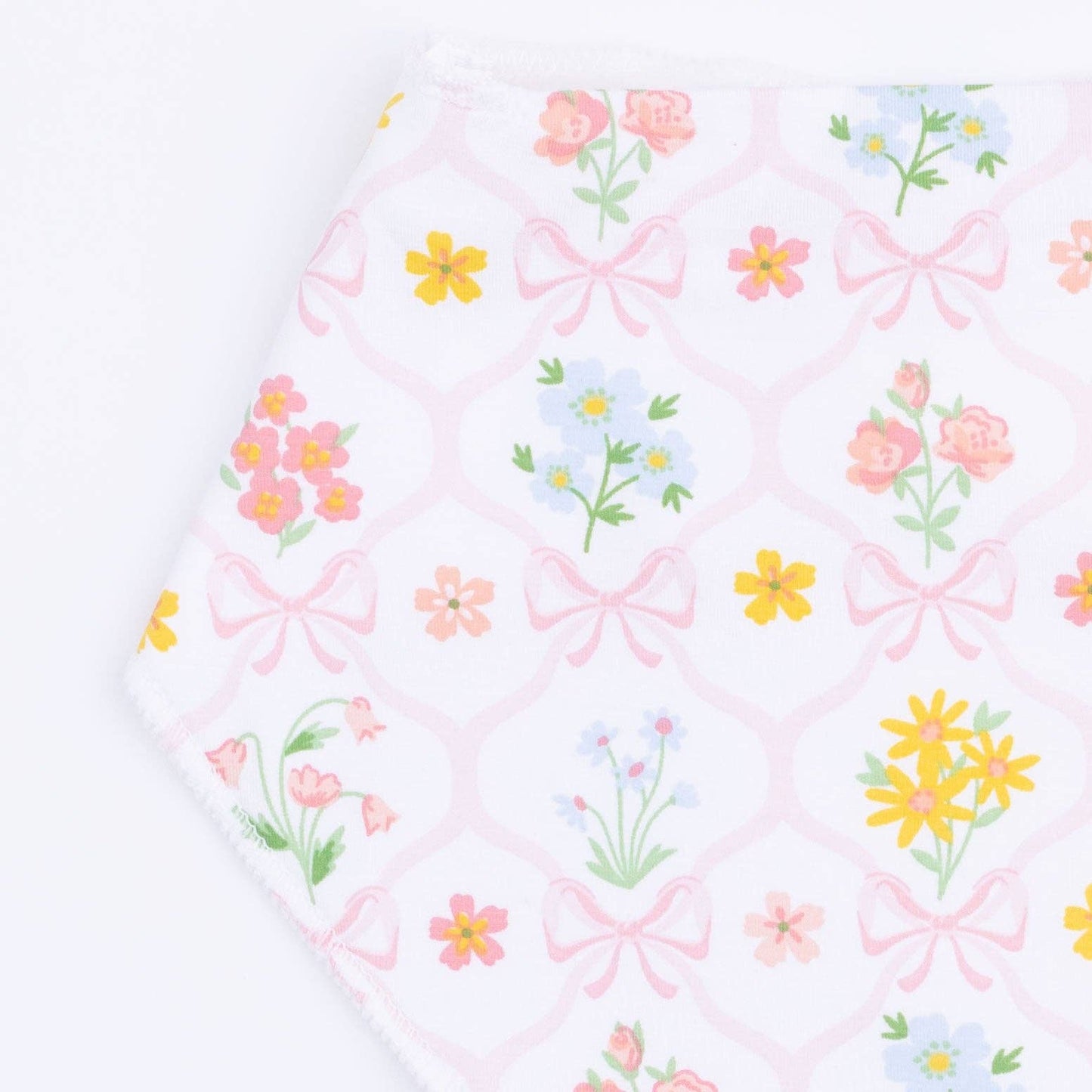 Bandana Bib - Spring Blooms Bow Trellis