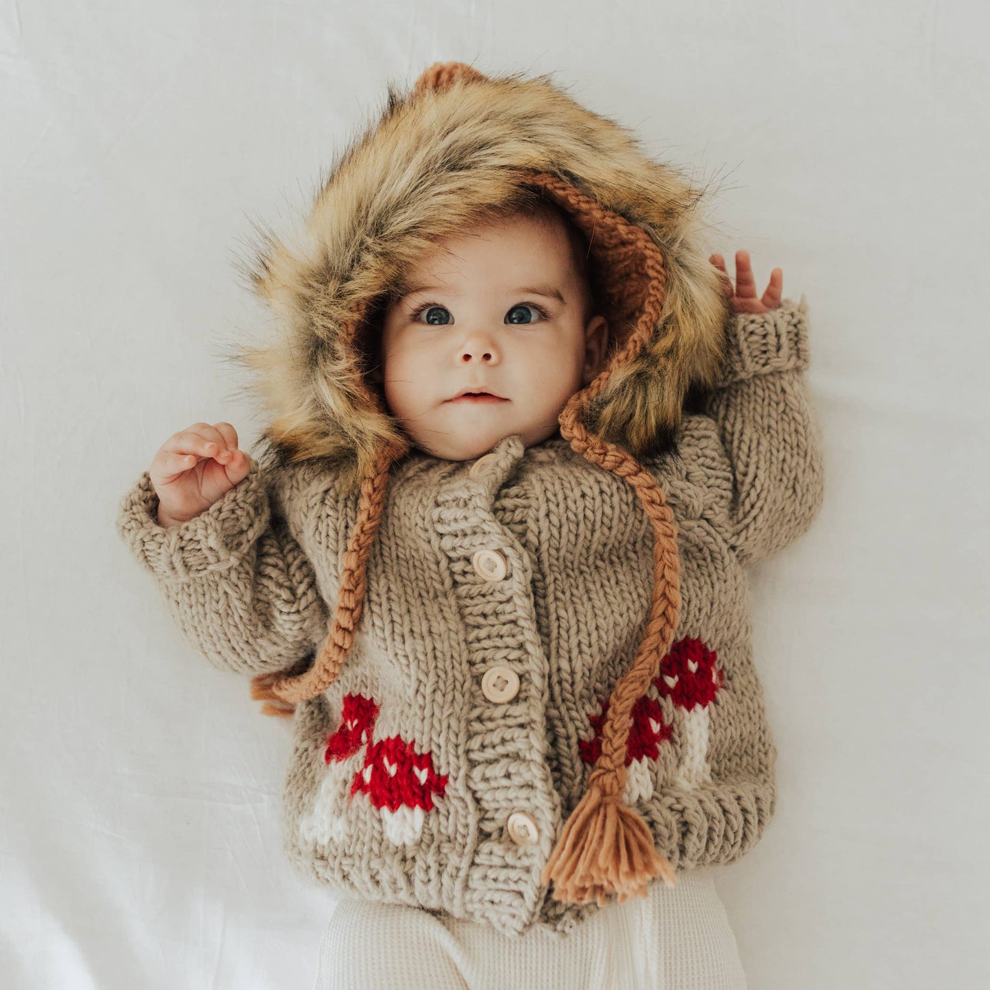knit cardigan - taupe mushroom