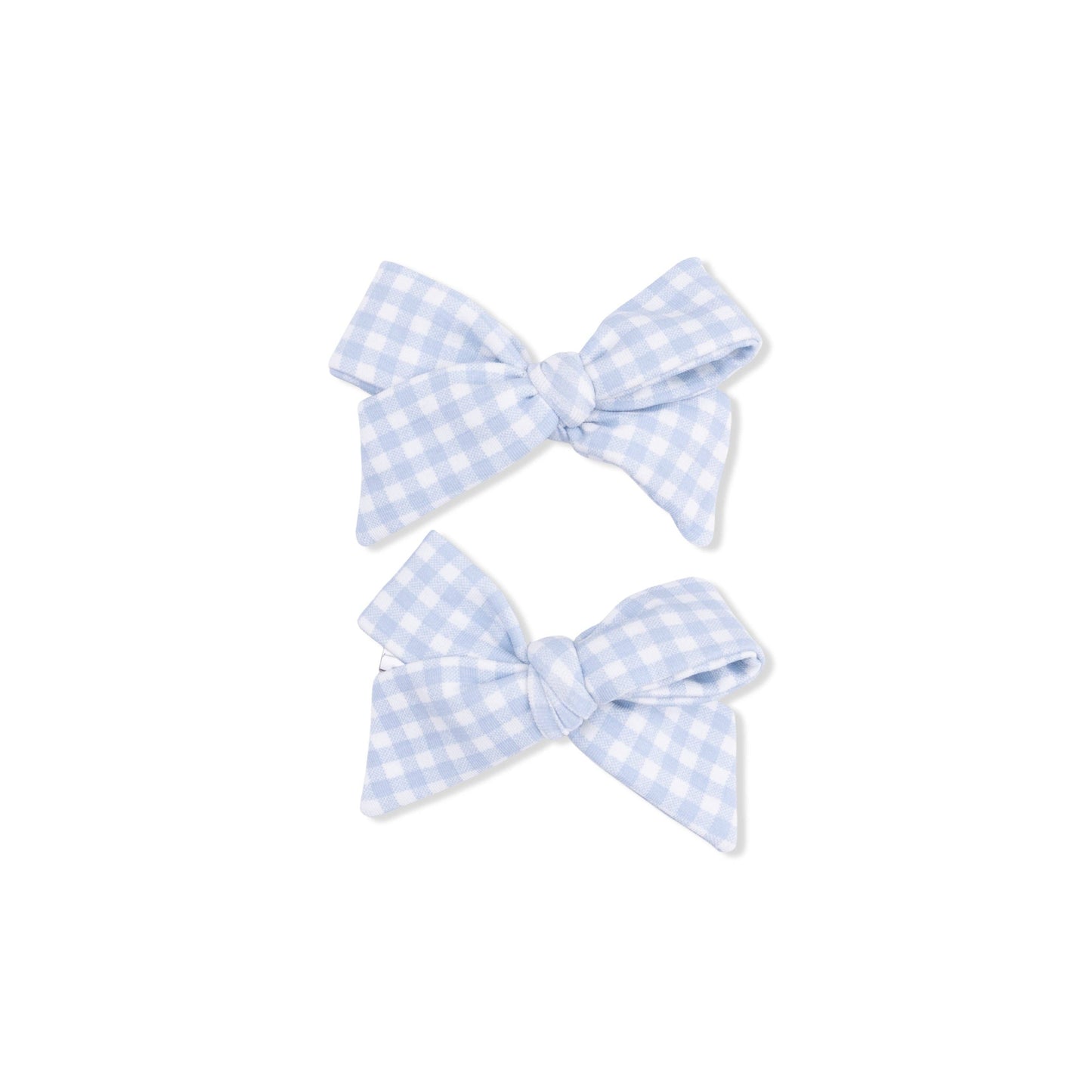 Bow Clips - Mini Gingham Blue