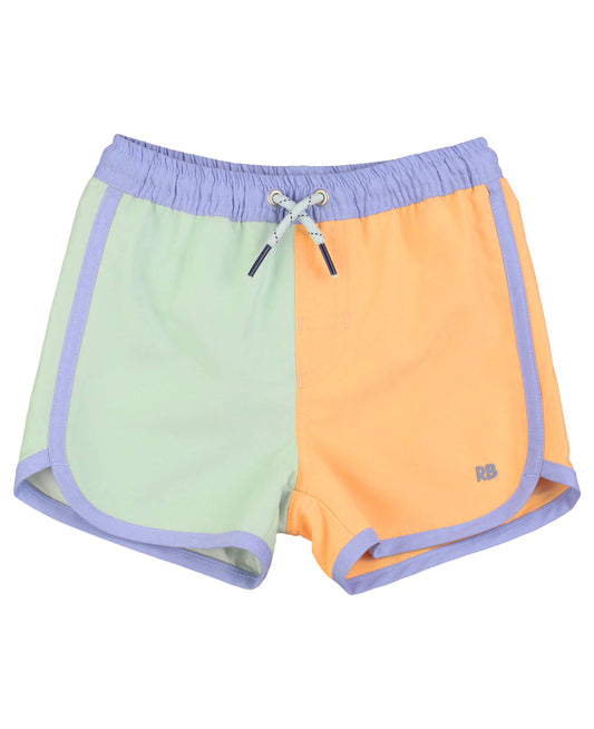 swim trunks - color block with dolphin hem