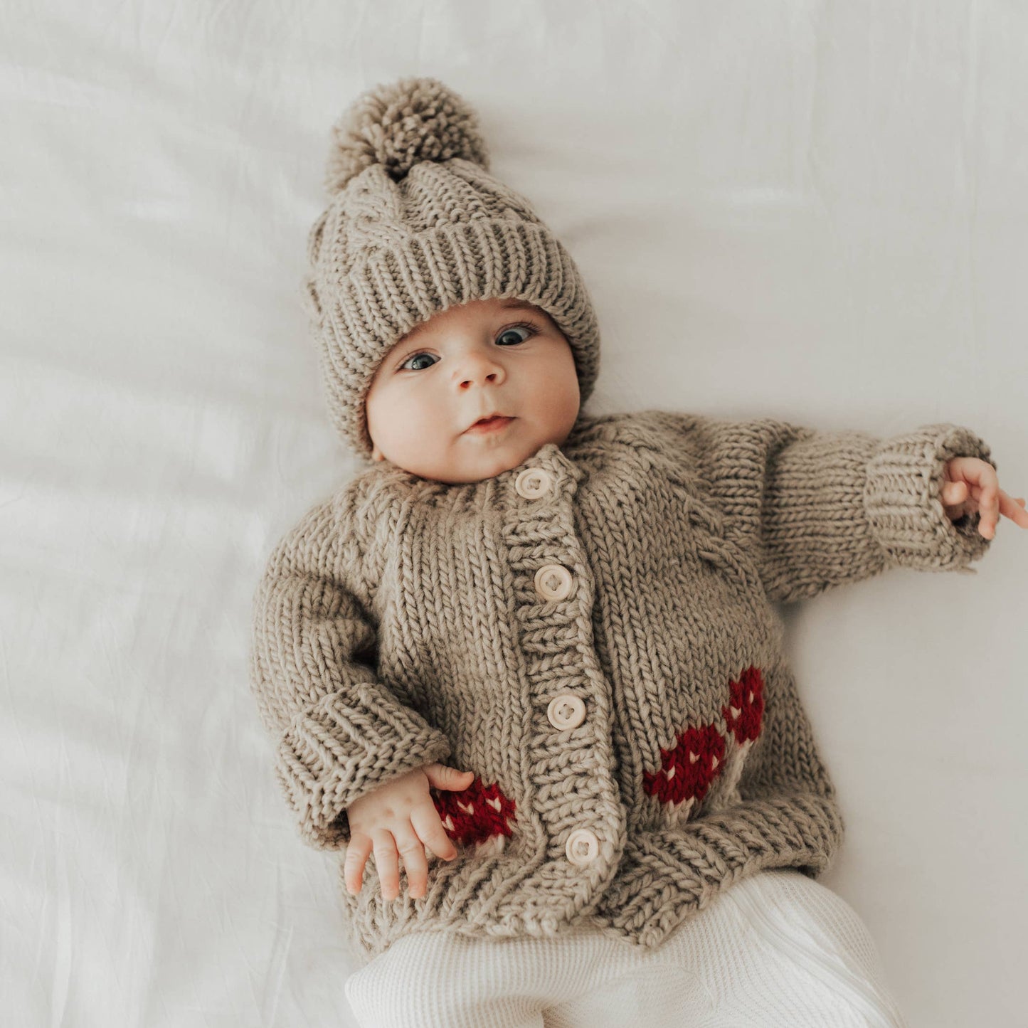 knit cardigan - taupe mushroom