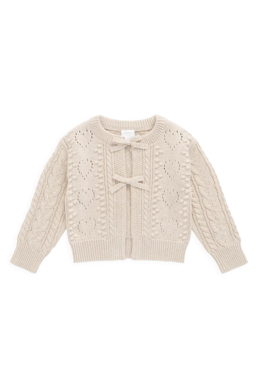josephine cardigan - light oatmeal marle