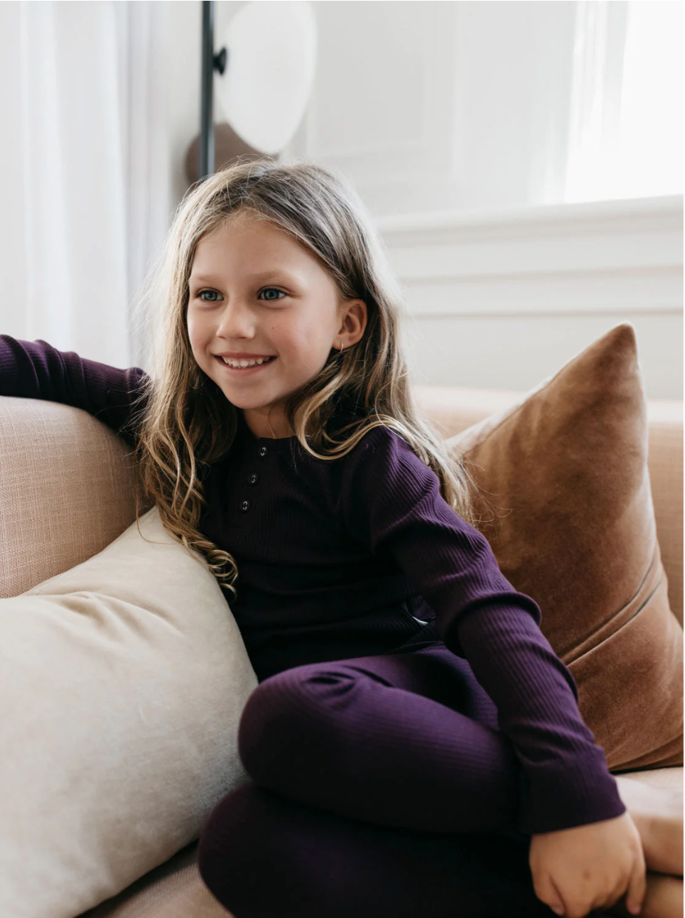 Long-Sleeve Henley - Fig