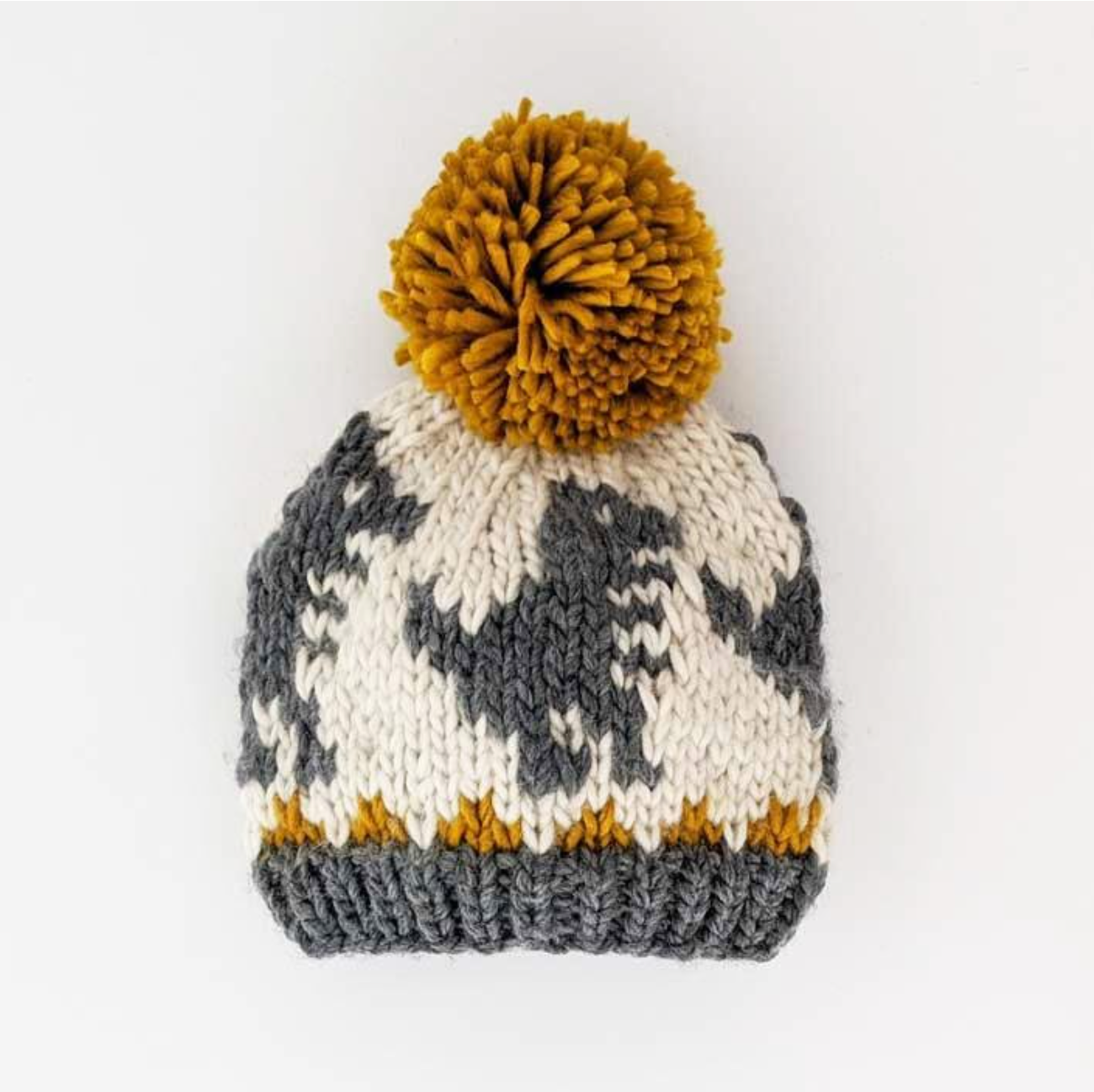 knit beanie - t-rex