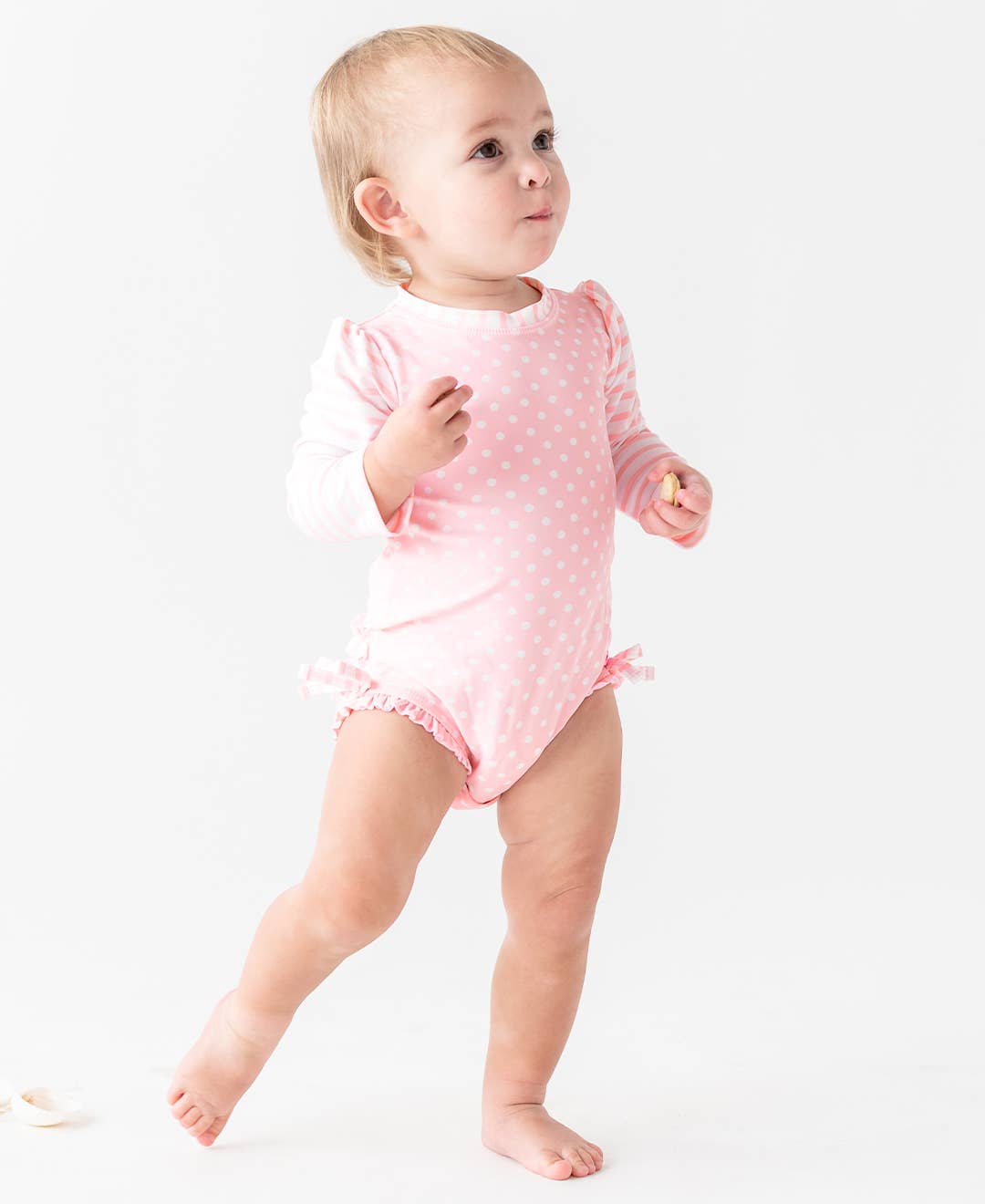 Rufflebutts Onepiece Swimsuit - Pink Polka Dot