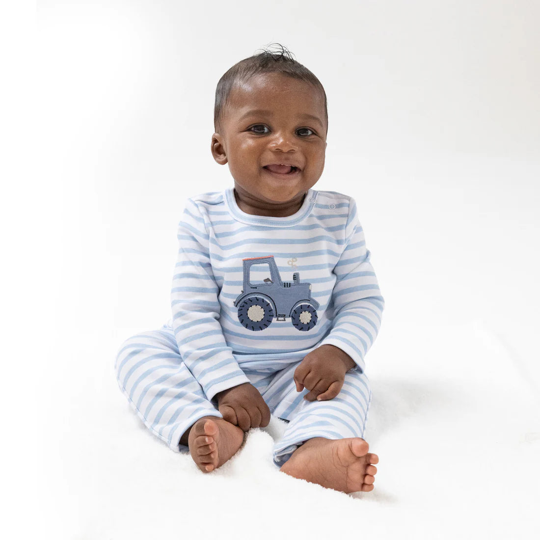Snap Shoulder Romper - Tractor