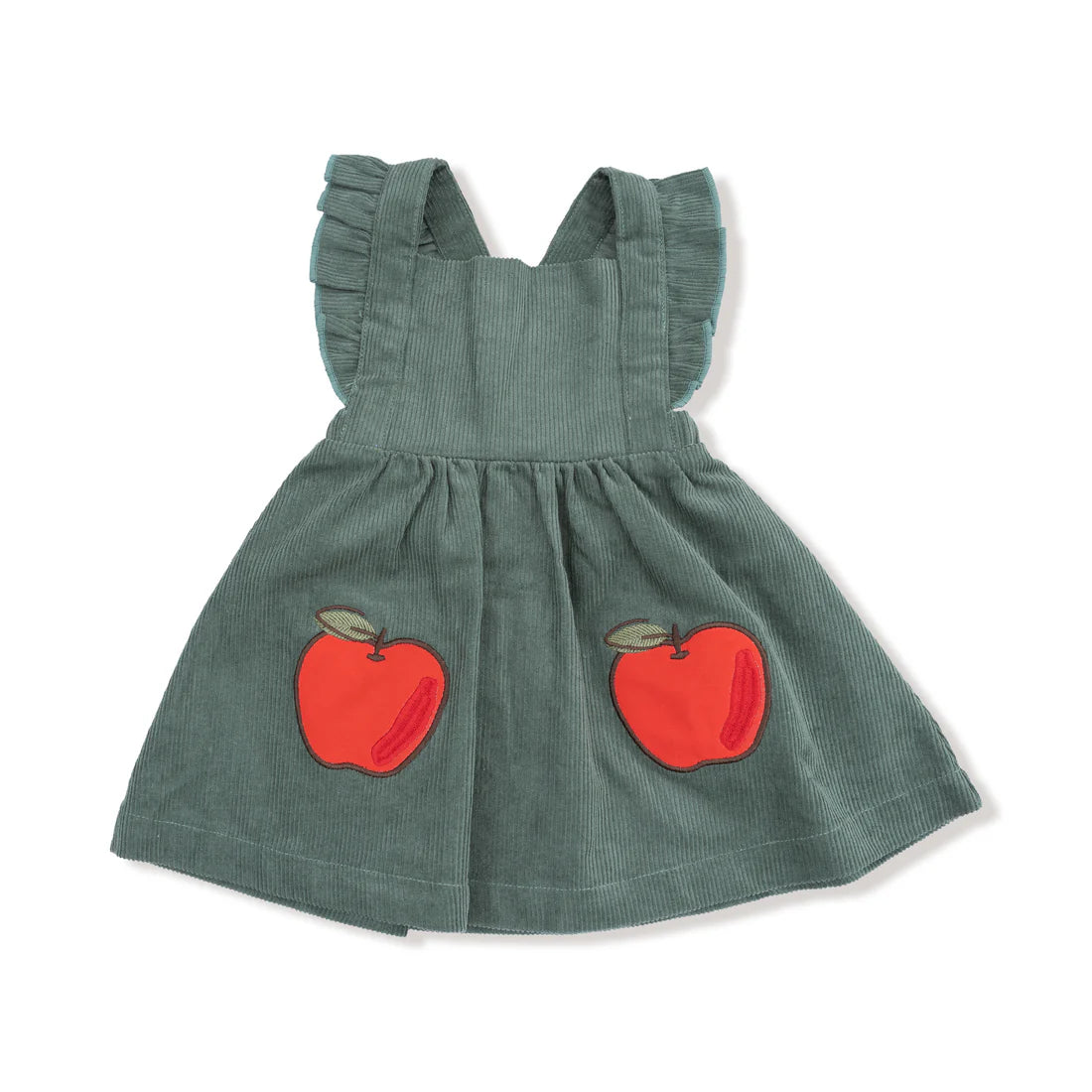 Pinafore Dress + Bloomer in Dark Ivy - Tiny Apples