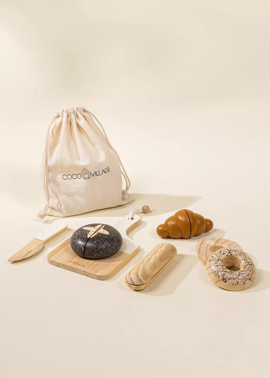 wooden bakery playset