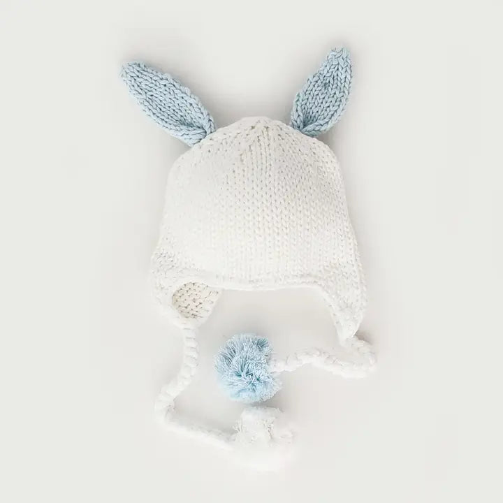 knit beanie - hugbunny blue