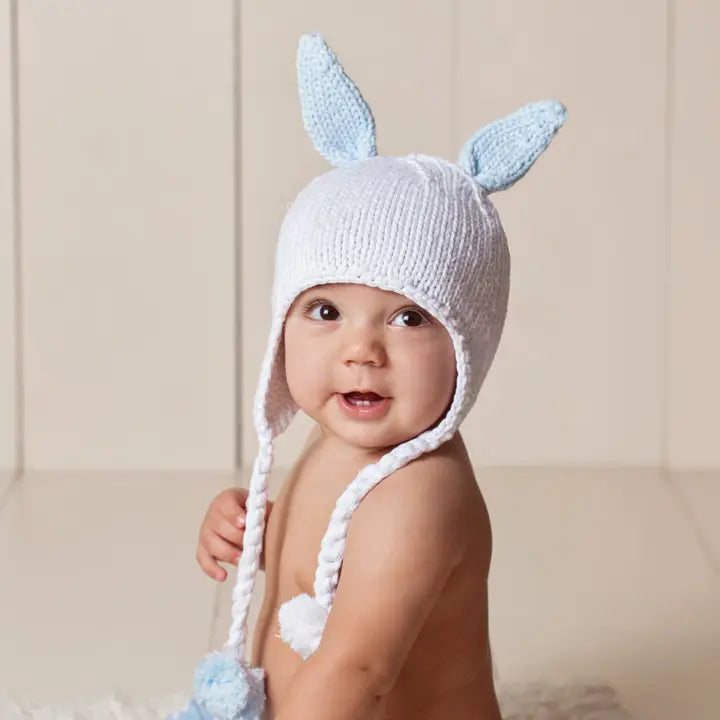 knit beanie - hugbunny blue