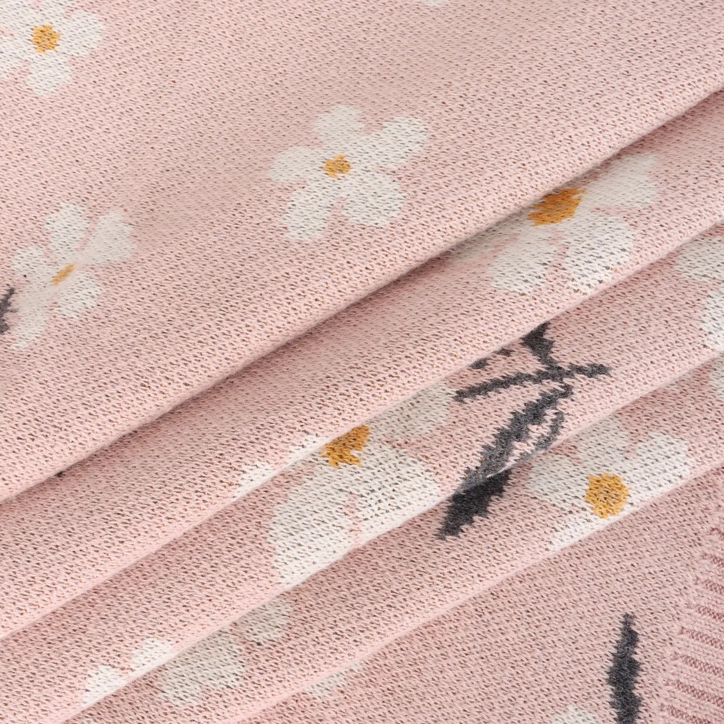 jacquard knitted baby blanket - daisy floral