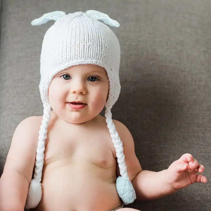 knit beanie - hugbunny blue