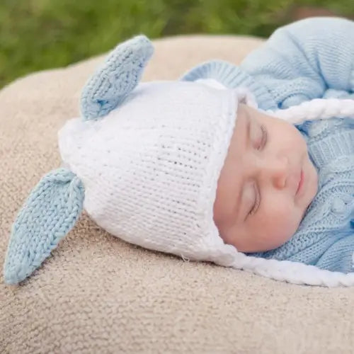 knit beanie - hugbunny blue