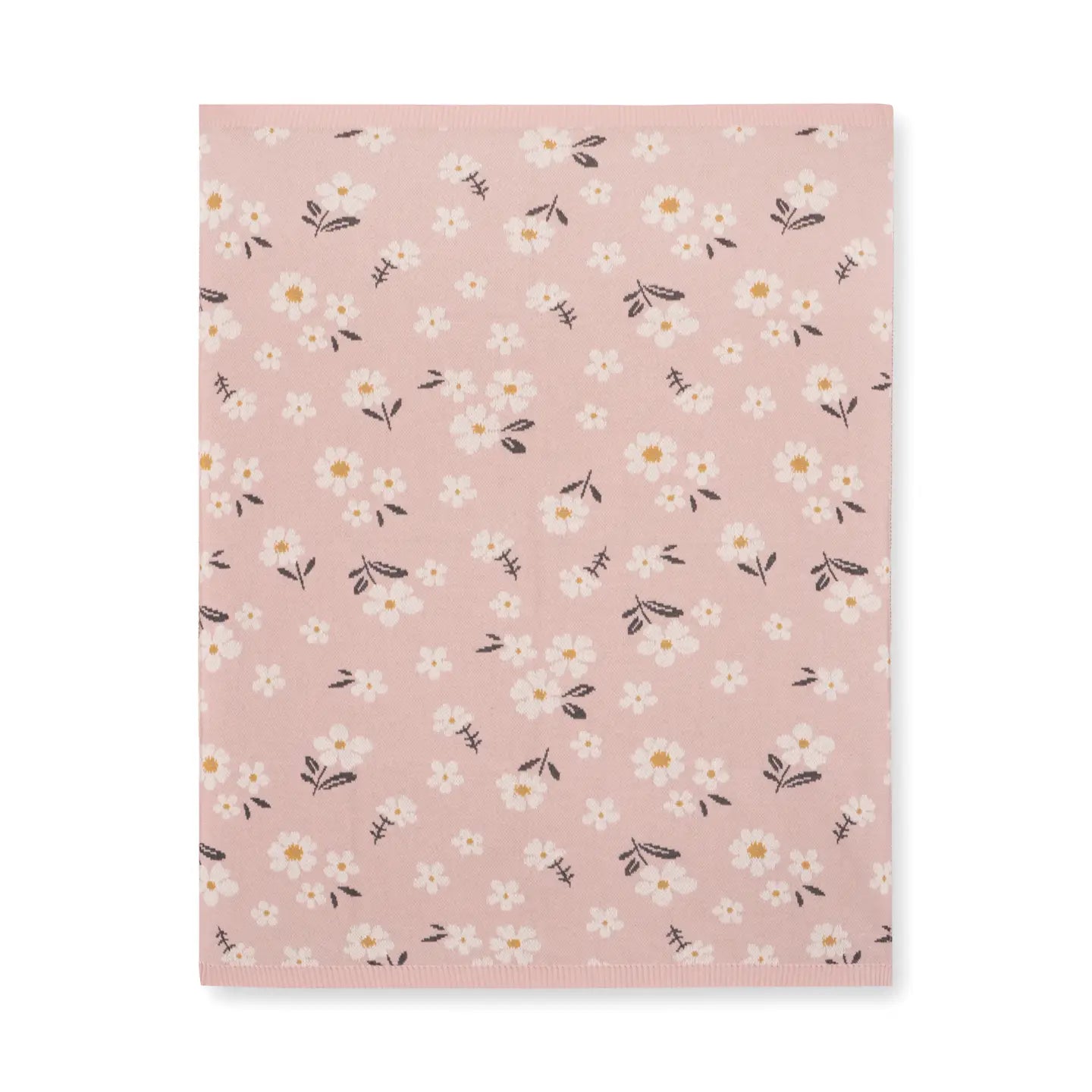 jacquard knitted baby blanket - daisy floral