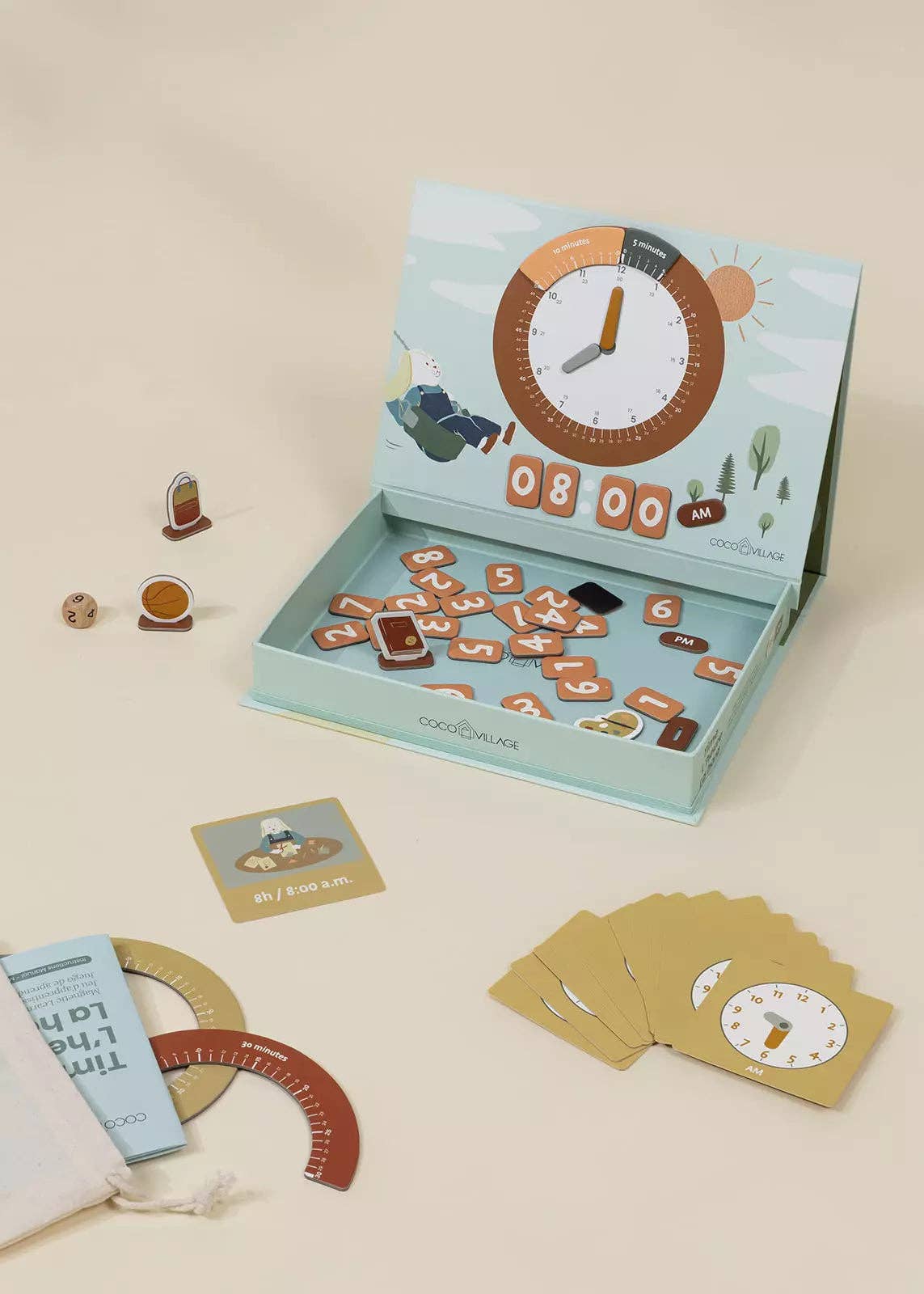 magnetic learning playset – time