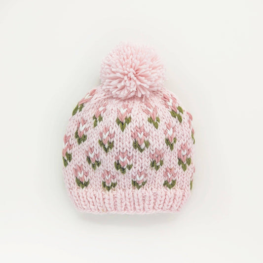Knit Beanie - Bitty Blooms Blush