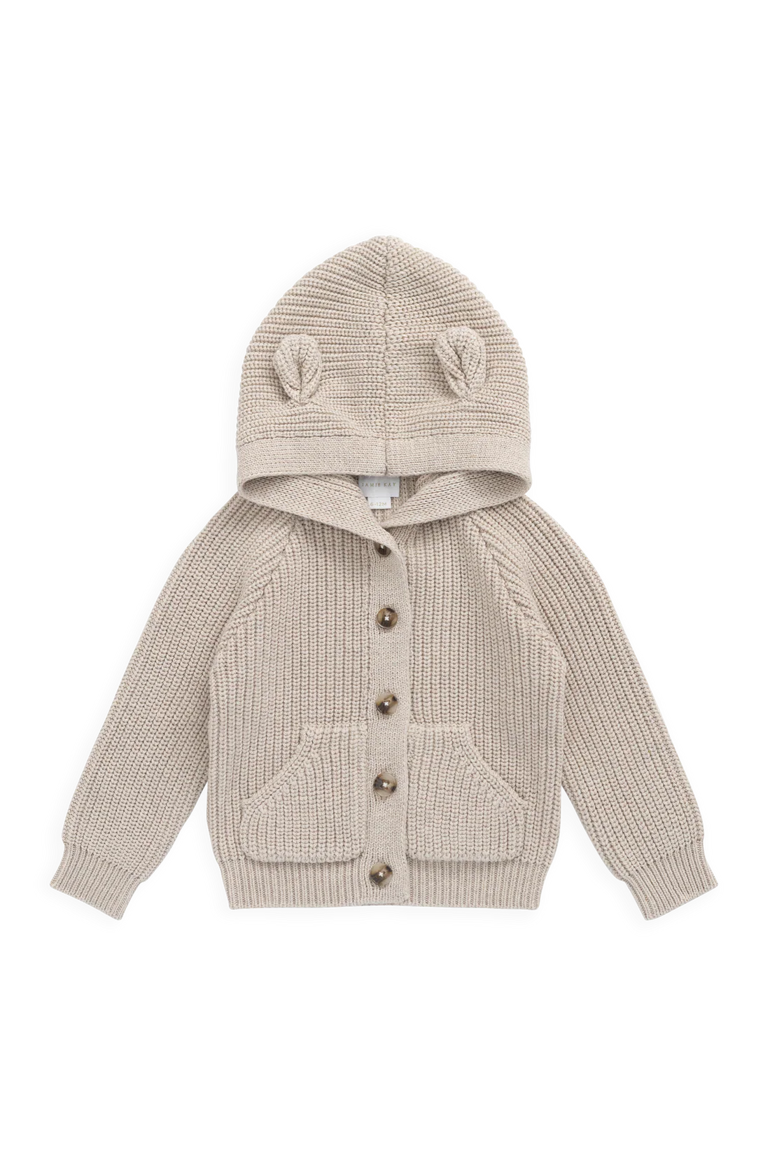 knit bear sweater - oat