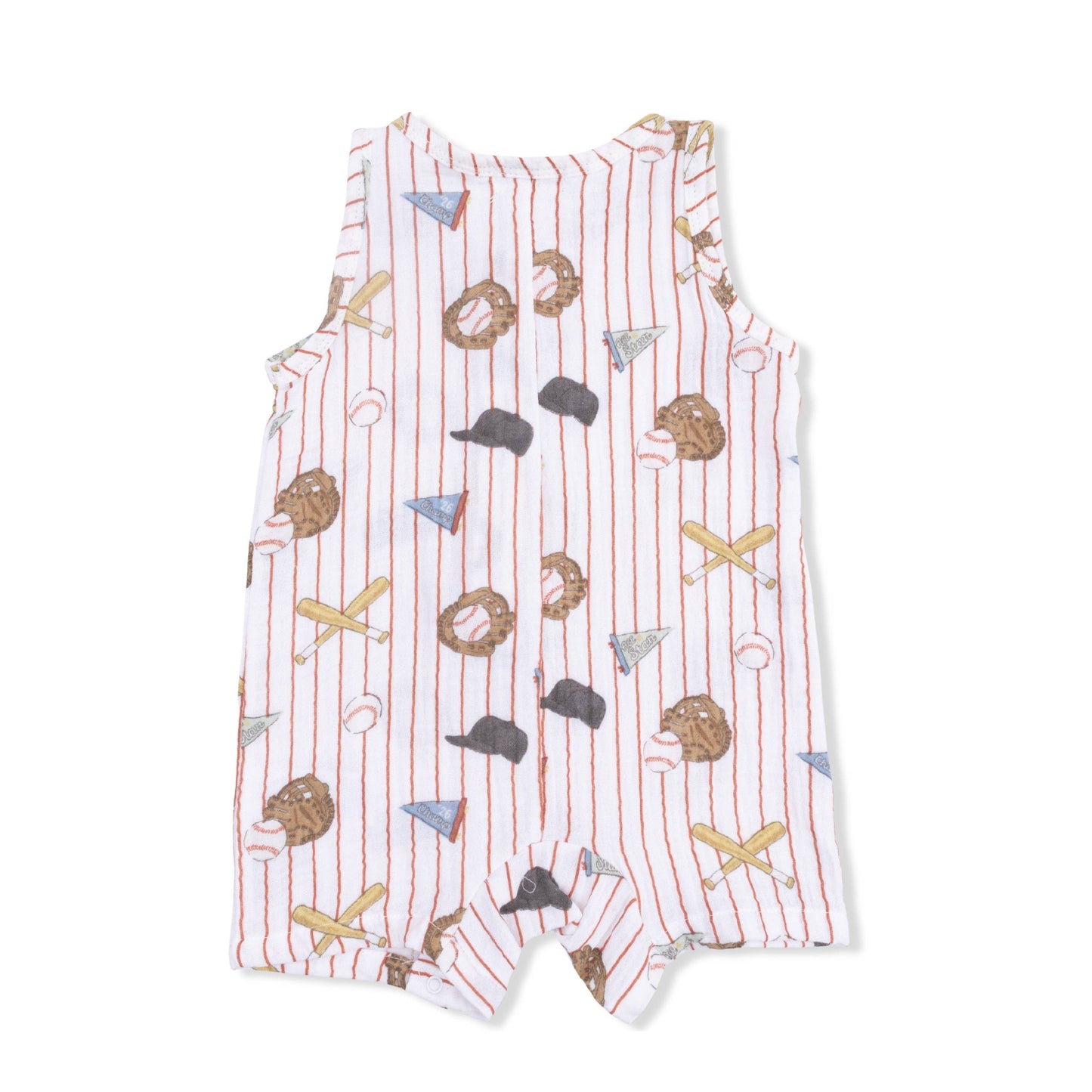 Sleeveless Shortie Romper - Vintage Baseball Stripe