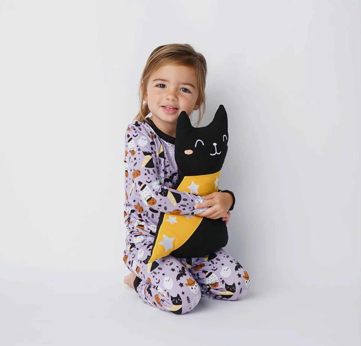 black cat halloween pillow