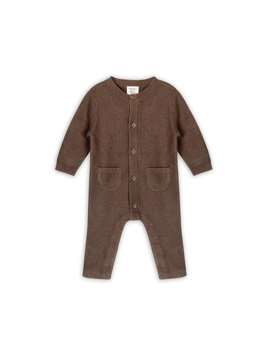 Classic Knit Jumpsuit - Cocoa Heather