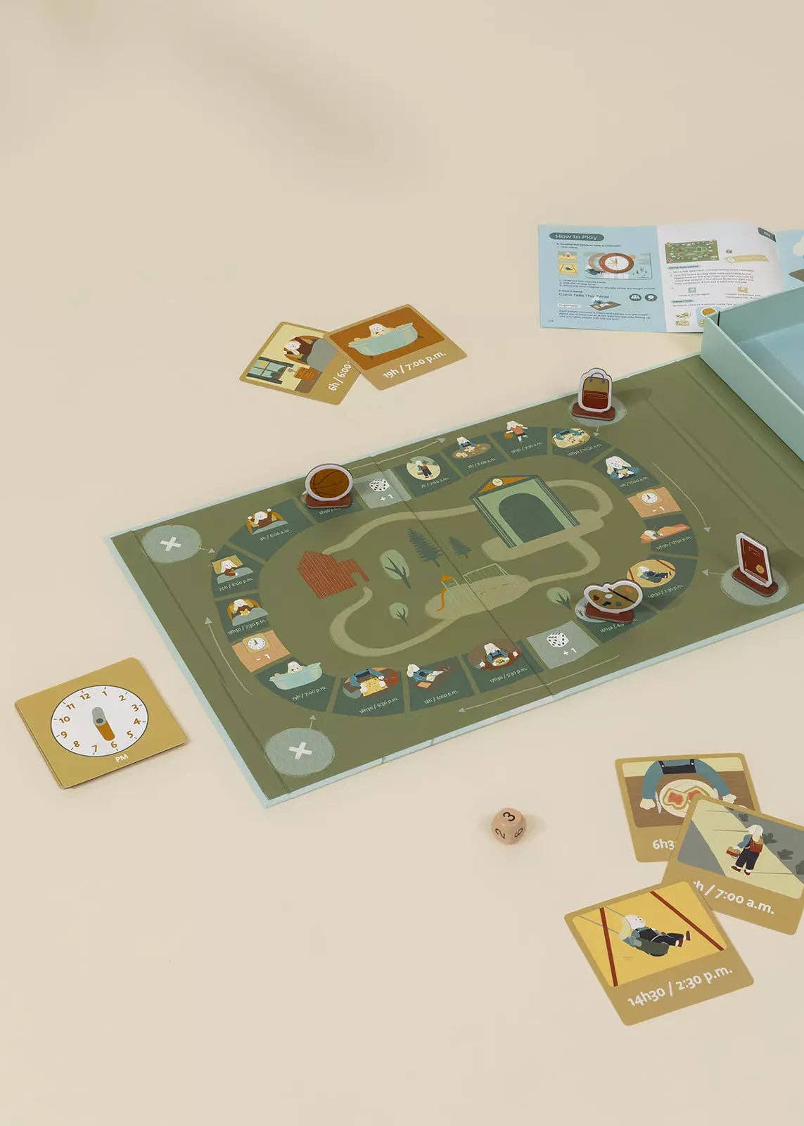 magnetic learning playset – time