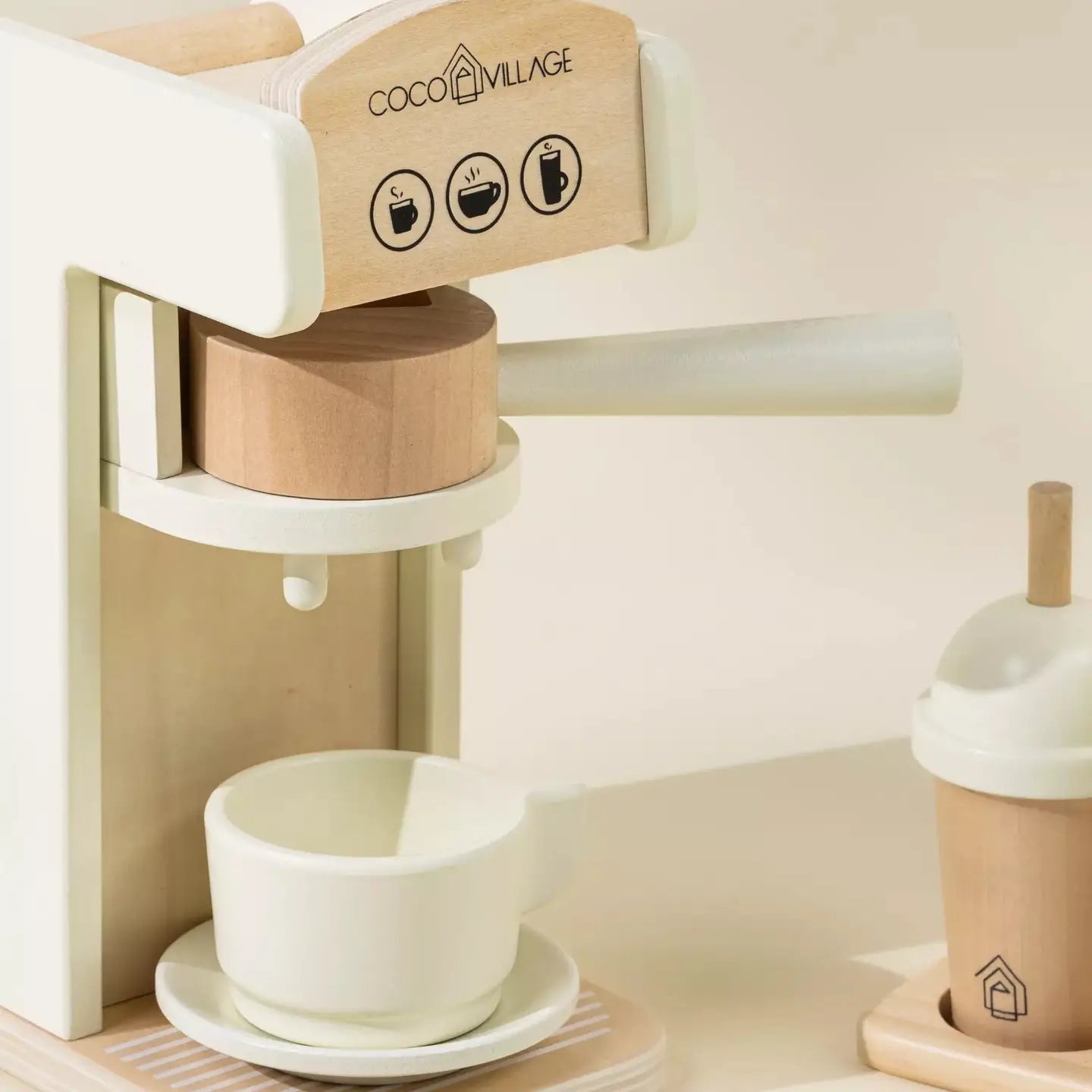 wooden coffee maker set