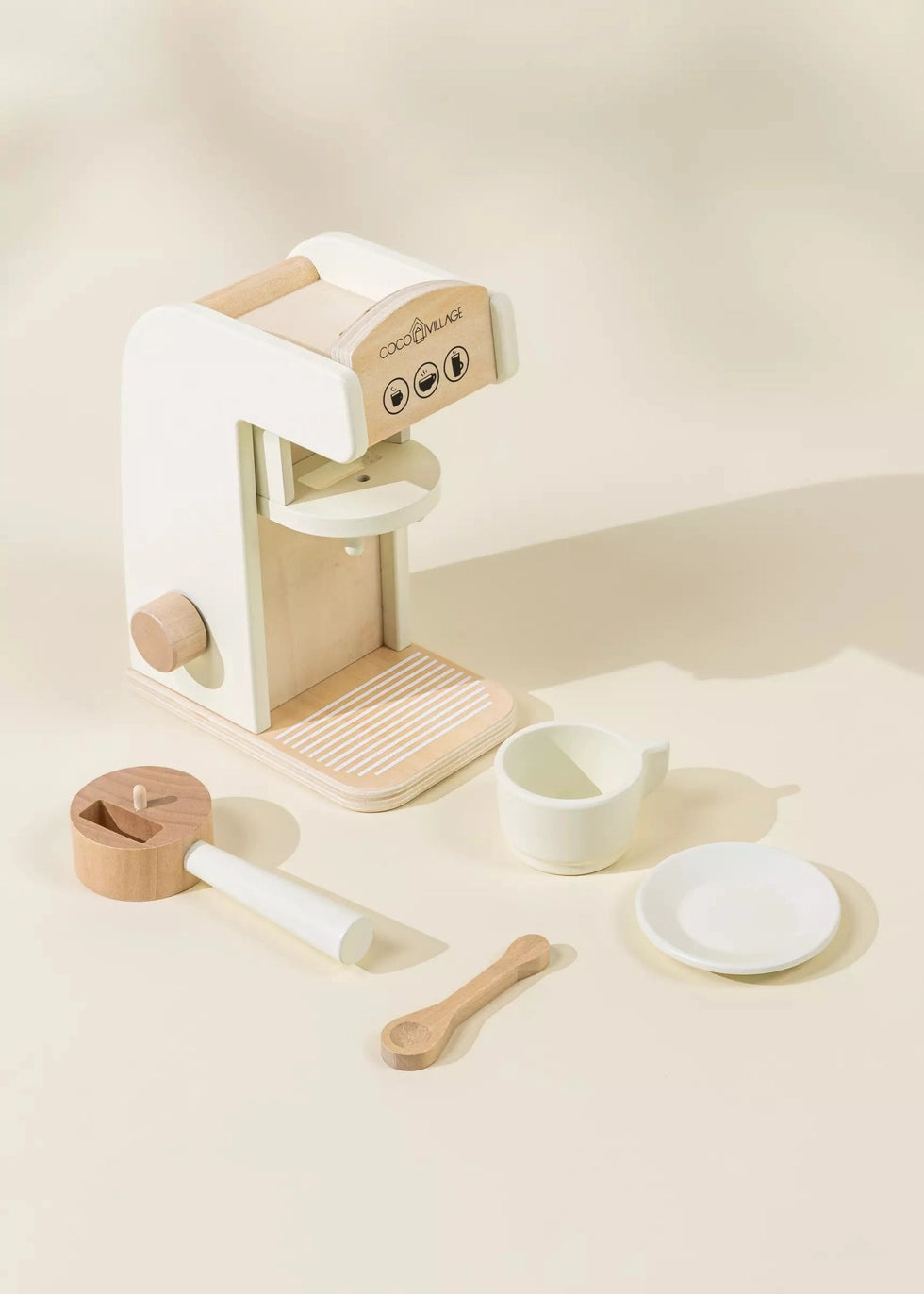 wooden coffee maker set